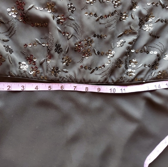 Vintage Sequined Julian Wilder Little Black Dress Empire Dress Full Skirt - Picture 13 of 16